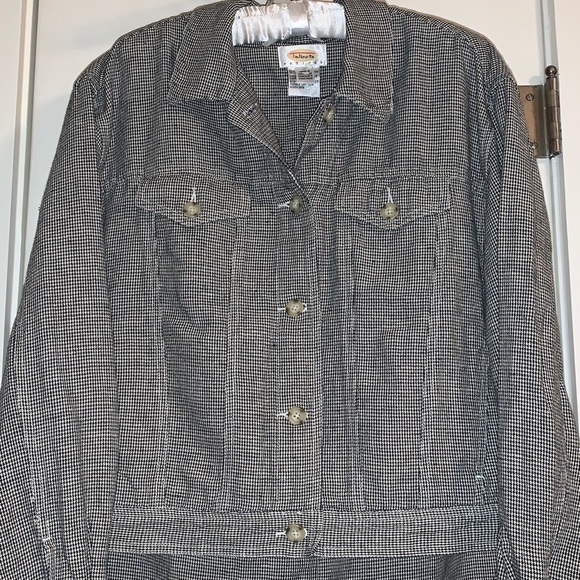 Talbots Dresses & Skirts - Talbots 2-Piece: Midi Skirt & Jacket, Linen Blend, Houndstooth Check, EUC, Chic!